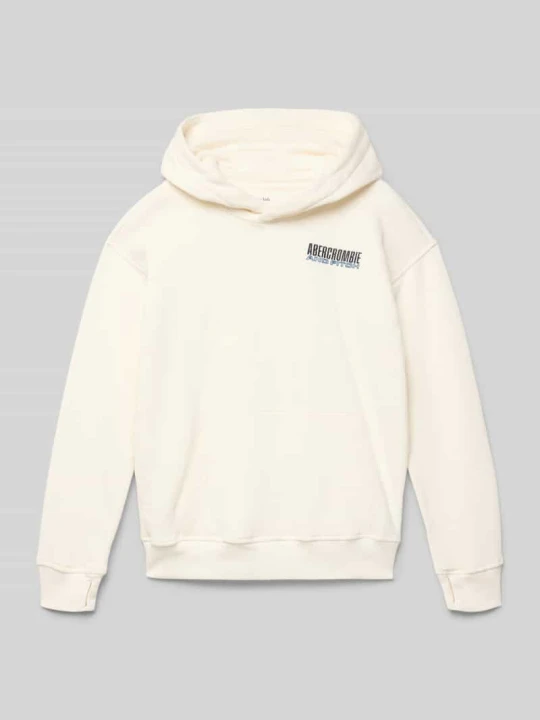 Zdjęcie produktu Bluza z kapturem z wyhaftowanym logo Abercrombie & Fitch Écru