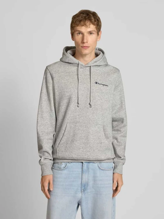 Zdjęcie produktu Bluza z kapturem z wyhaftowanym logo Champion Jasnoszary melanż
