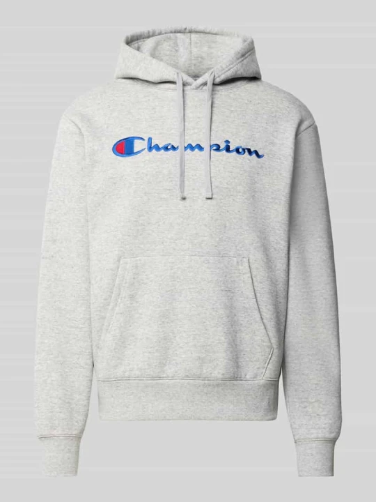 Zdjęcie produktu Bluza z kapturem z wyhaftowanym logo Champion Jasnoszary melanż