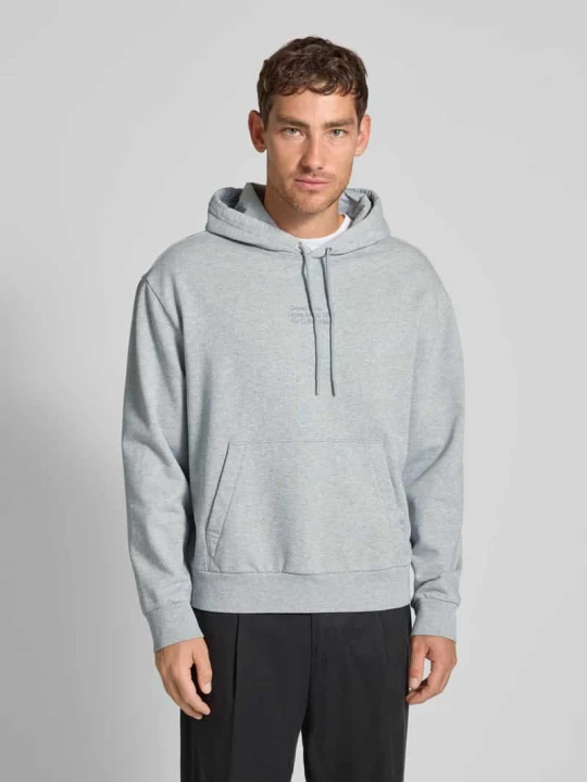 Zdjęcie produktu Bluza z kapturem z wyhaftowanym logo Calvin Klein Średnioszary melanż