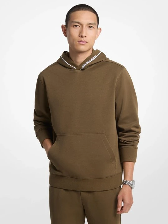 Zdjęcie produktu Bluza z kapturem z wykończeniem z logo z mieszanki bawełny Michael Kors ZIELONY DUFFLE (Zielony)