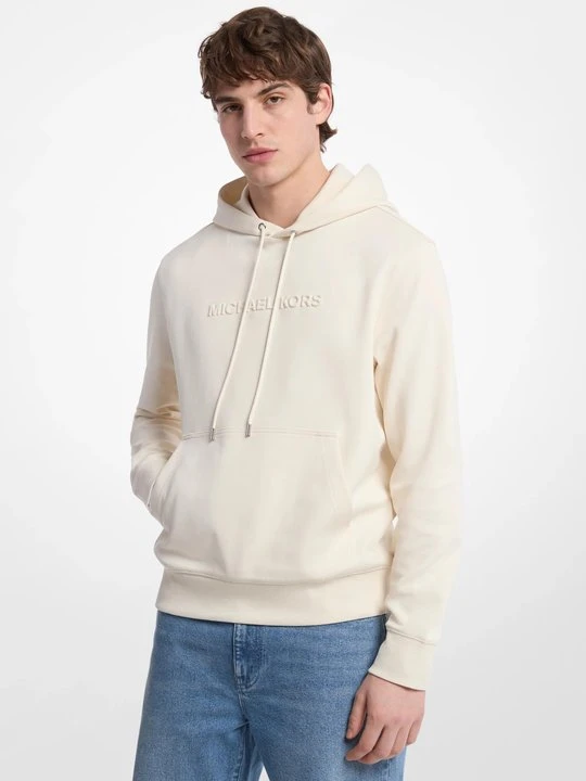 Zdjęcie produktu Bluza z kapturem z wytłoczonym logo z mieszanki bawełny Michael Kors SOFT ECRU (Naturalny)