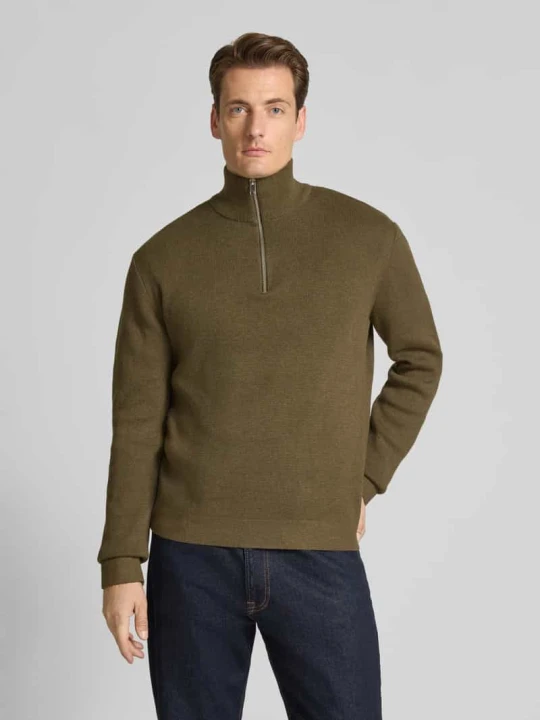 Zdjęcie produktu Bluza z kołnierzem i detalem z logo model ‘MILANO’ Jack&Jones Średniobrązowy