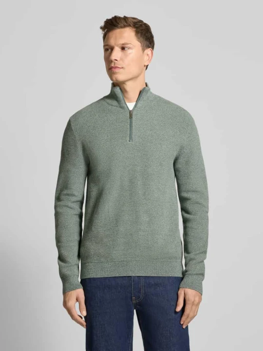 Zdjęcie produktu Bluza z kołnierzem o kroju regular fit z bawełny ekologicznej model ‘ROSS’ Selected Zielony melanż