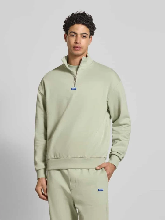 Zdjęcie produktu Regular Fit troyer z czystej bawełny model „NEELER” Hugo Miętowy