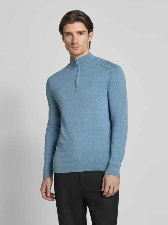Zdjęcie produktu Bluza z kołnierzem o kroju regular fit z czystej bawełny Tom Tailor Jeansowy niebieski