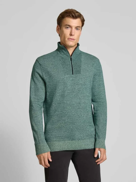 Zdjęcie produktu Bluza z kołnierzem o kroju regular fit z czystej bawełny Tom Tailor Miętowy melanż