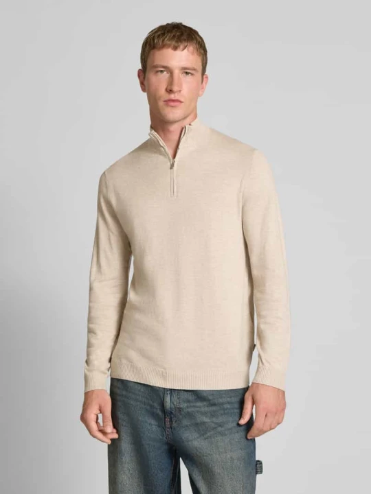 Zdjęcie produktu Bluza z kołnierzem o kroju regular fit z mieszanki bawełny i wiskozy model ‘LOUI’ Only & Sons Złamany biały melanż