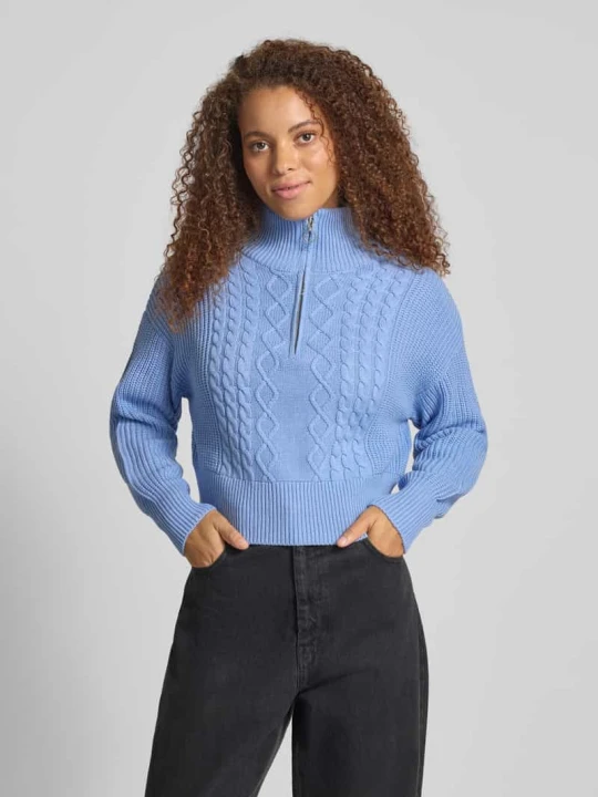 Zdjęcie produktu Bluza z kołnierzem o kroju regular fit z mieszanki bawełny model ‘DORITTA’ Only Jasnoniebieski