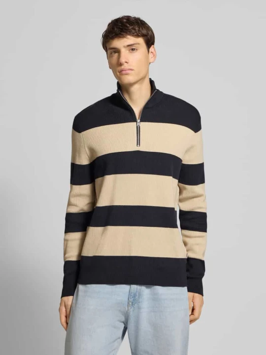 Zdjęcie produktu Bluza z kołnierzem o kroju regular fit z mieszanki bawełny model ‘PHIL’ Only & Sons Ciemnoniebieski