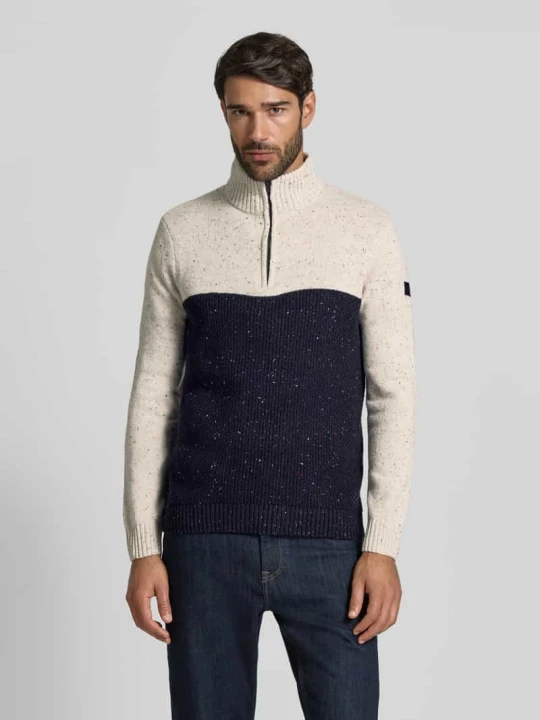 Zdjęcie produktu Bluza z kołnierzem o kroju regular fit z mieszanki bawełny Tom Tailor Niebieski