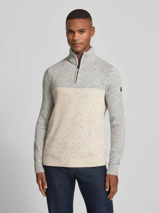 Zdjęcie produktu Bluza z kołnierzem o kroju regular fit z mieszanki bawełny Tom Tailor Złamany biały melanż