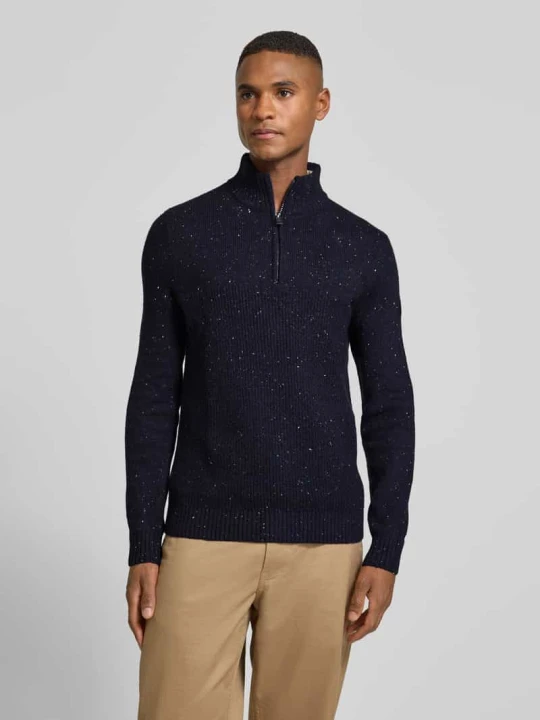Zdjęcie produktu Bluza z kołnierzem o kroju regular fit z mieszanki bawełny Tom Tailor Granatowy