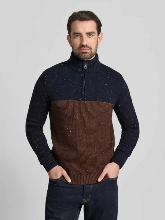 Zdjęcie produktu Bluza z kołnierzem o kroju regular fit z mieszanki bawełny Tom Tailor Średniobrązowy