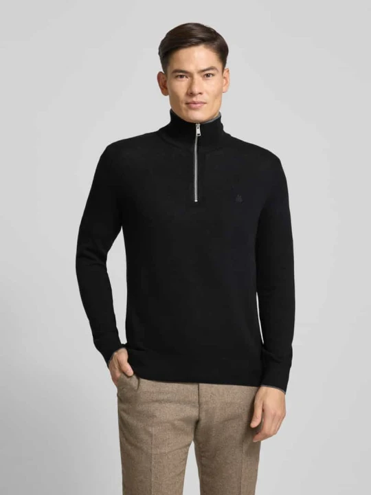 Zdjęcie produktu Bluza z kołnierzem o kroju regular fit z mieszanki żywej wełny Marc O'Polo Czarny
