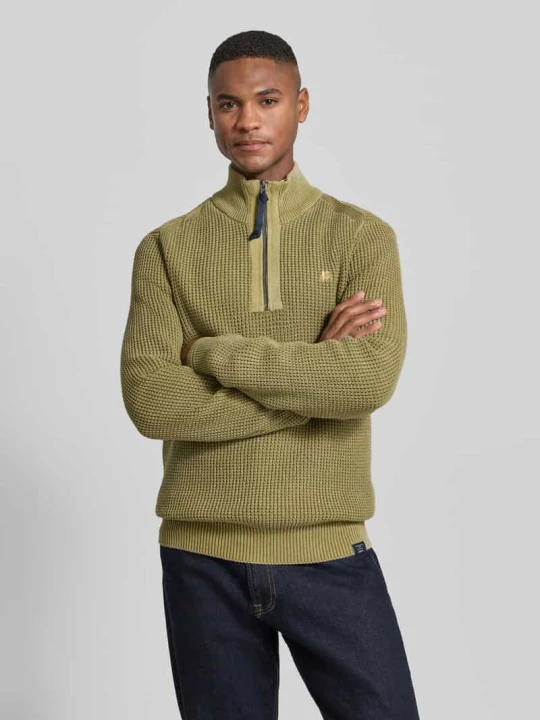 Zdjęcie produktu Bluza z kołnierzem o kroju slim fit z imitacji dzianiny Lerros Khaki