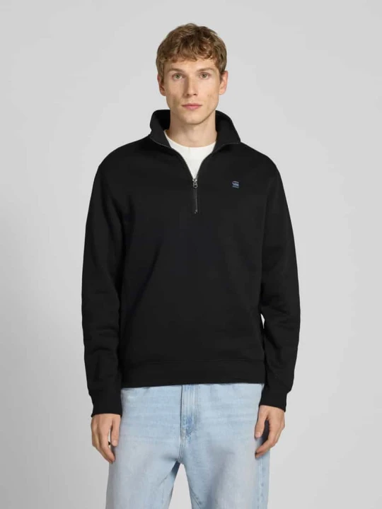 Zdjęcie produktu Bluza z kołnierzem zapinanym i wyhaftowanym logo G-Star Raw Czarny