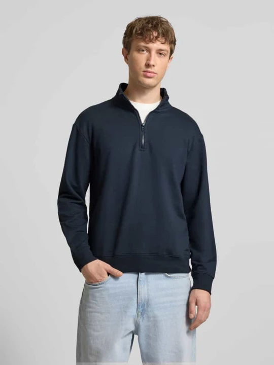 Zdjęcie produktu Bluza z kołnierzem zapinanym model „BRODY” Blend Granatowy