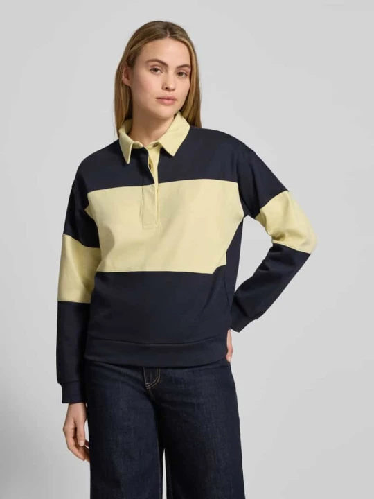 Zdjęcie produktu Bluza z kołnierzykiem polo i wyhaftowanym logo Gant Granatowy