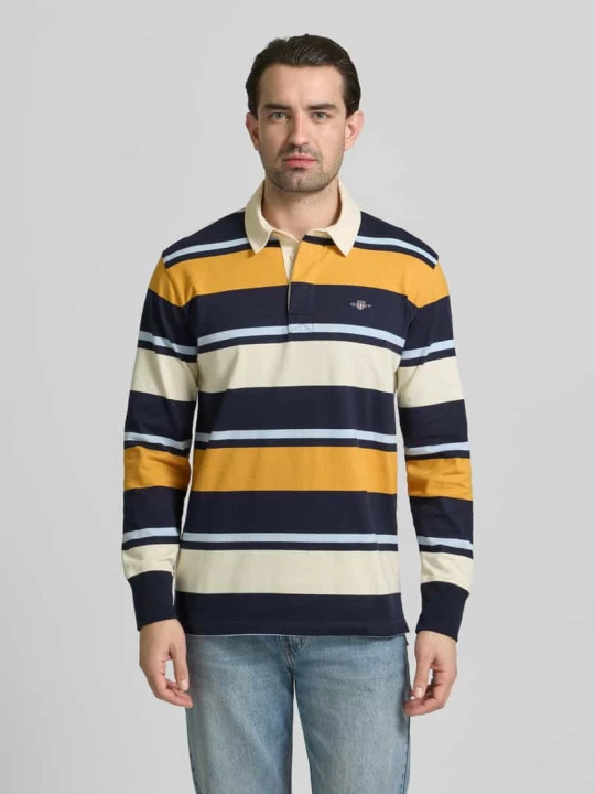 Zdjęcie produktu Bluza z kołnierzykiem polo i wyhaftowanym logo Gant Granatowy