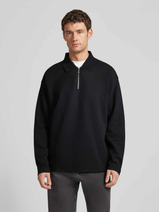 Zdjęcie produktu Bluza z kołnierzykiem polo i zamkiem błyskawicznym Calvin Klein Czarny