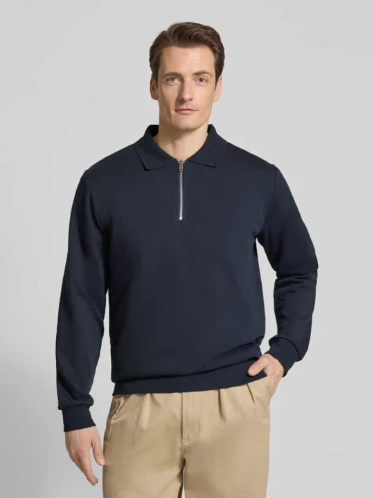 Zdjęcie produktu Bluza z kołnierzykiem polo i zamkiem błyskawicznym lindbergh Granatowy