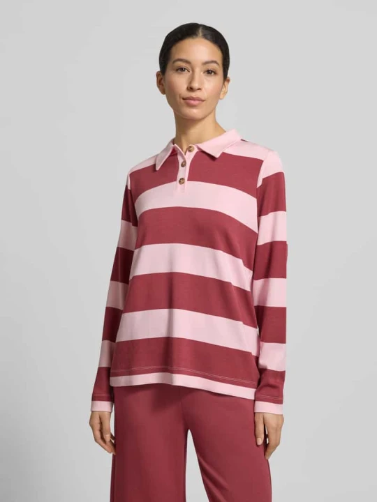 Zdjęcie produktu Bluza z kołnierzykiem polo model „BARNI” Soyaconcept Różowy