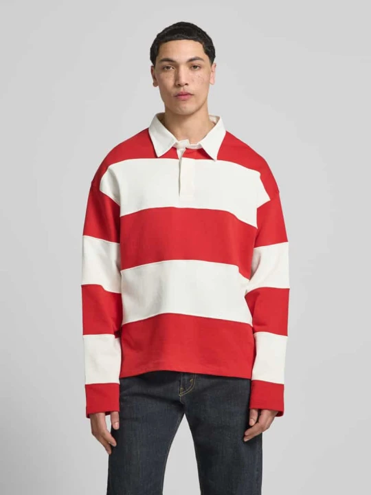 Zdjęcie produktu Bluza z kołnierzykiem polo model 'UPSTATE' Jack&Jones Czerwony