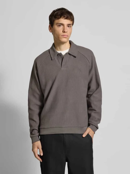Zdjęcie produktu Bluza z kołnierzykiem polo REVIEW Ciemnoszary