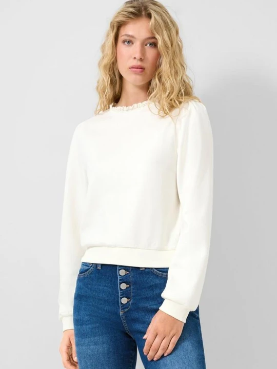 Zdjęcie produktu Bluza z koronką QS kremowy