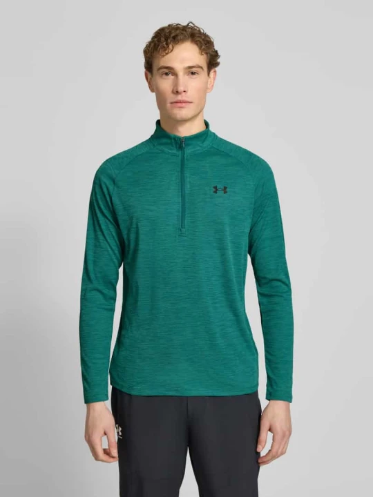 Zdjęcie produktu Bluza z krótkim zamkiem błyskawicznym i nadrukiem z logo Under Armour Petrol