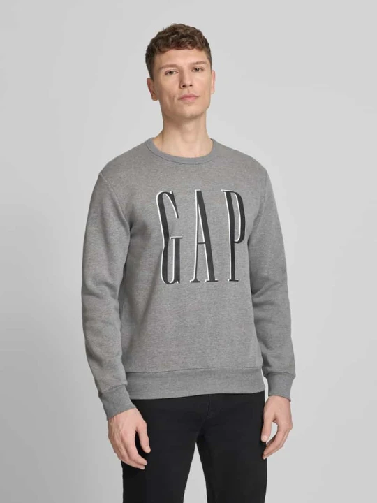 Zdjęcie produktu bluza z logo GAP Średnioszary melanż