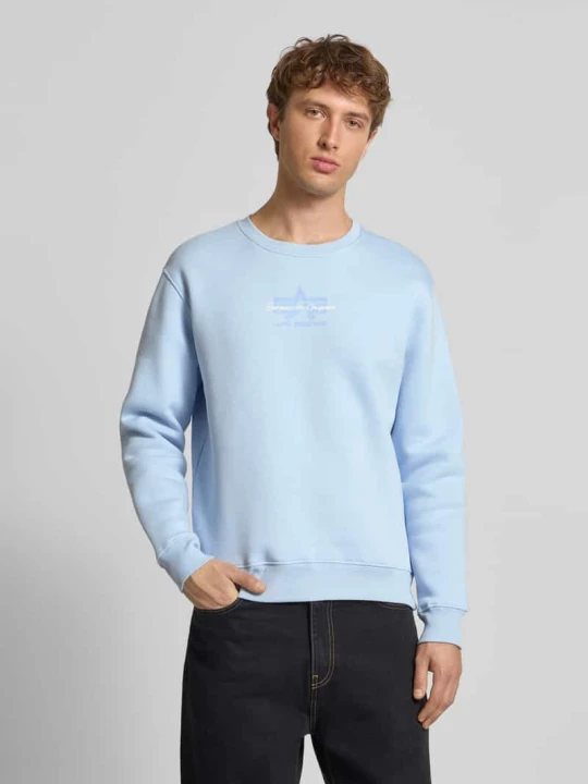 Zdjęcie produktu Bluza z logo i okrągłym dekoltem Alpha Industries Jasnoniebieski