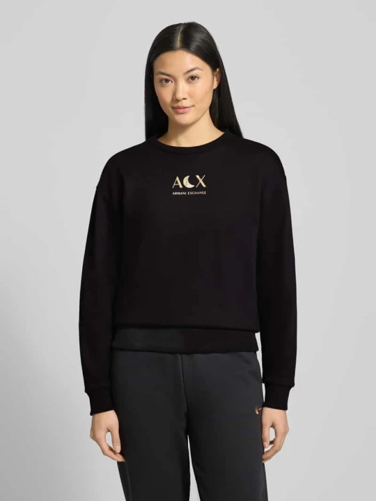 Zdjęcie produktu Bluza z logo i okrągłym dekoltem Armani Exchange Czarny