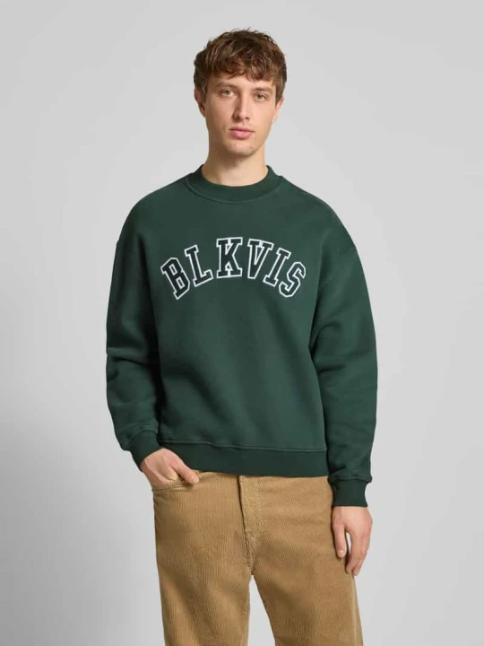 Zdjęcie produktu Bluza z logo i okrągłym dekoltem BLKVIS Ciemnozielony