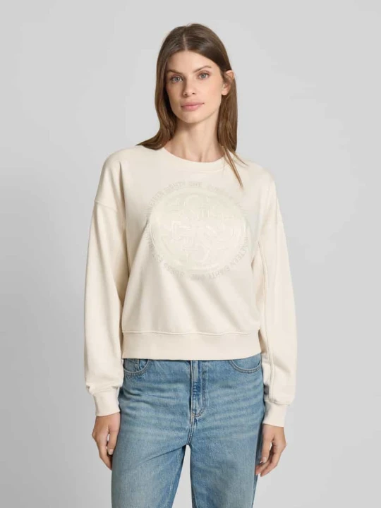 Zdjęcie produktu Bluza z logo i okrągłym dekoltem Guess Écru