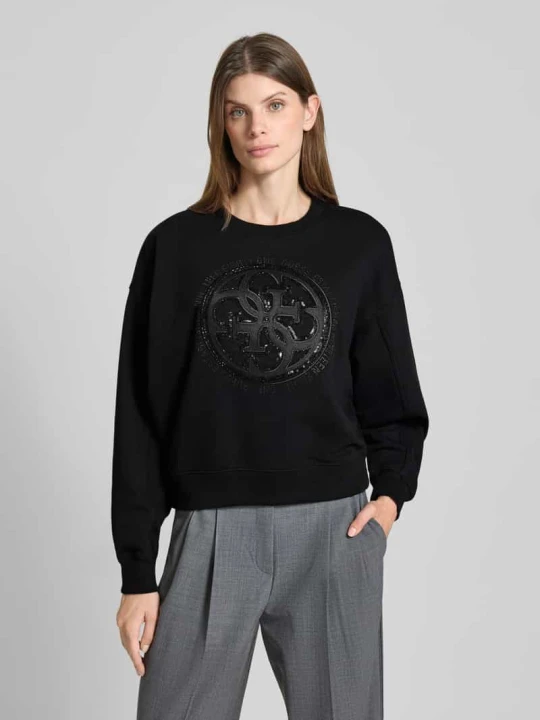 Zdjęcie produktu Bluza z logo i okrągłym dekoltem Guess Czarny