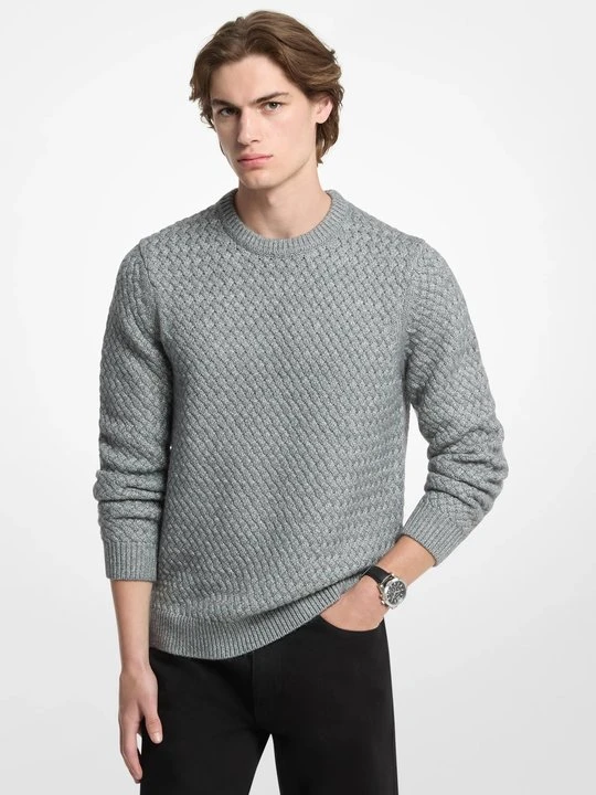 Zdjęcie produktu Bluza z mieszanki bawełny crosshatch Michael Kors