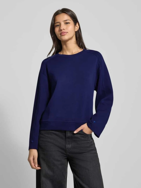 Zdjęcie produktu Bluza z mieszanki wiskozy model ‘Elianna’ MSCH Copenhagen Ciemnoniebieski