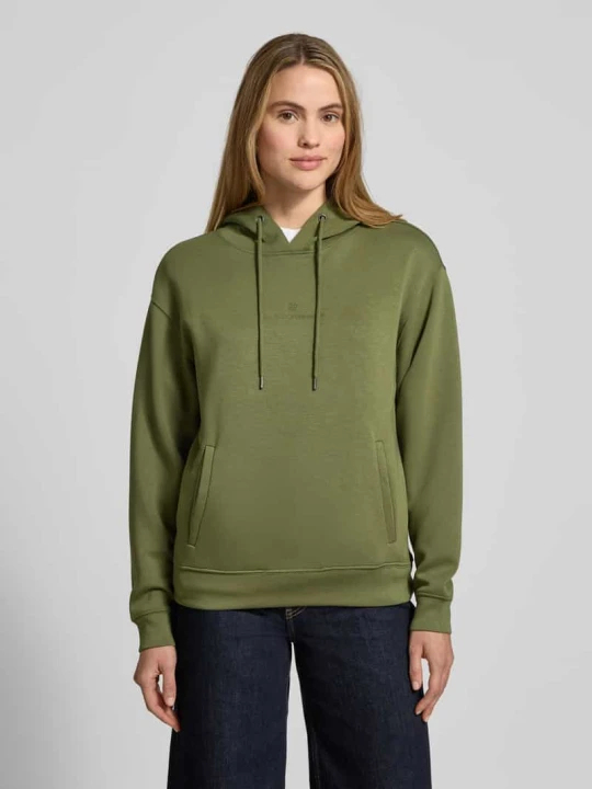 Zdjęcie produktu Bluza z kapturem z Mieszanka wiskozy z logo Model „IMA” MSCH Copenhagen Oliwkowy