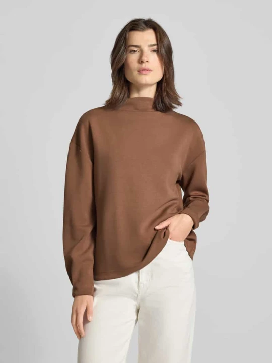 Zdjęcie produktu Bluza z mieszanki wiskozy ze stójką model ‘STAND UP COZI’ FYNCH-HATTON Średniobrązowy melanż