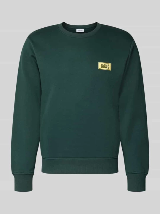 Zdjęcie produktu Bluza z nadruk z logo model 'RUSH' Jack&Jones Ciemnozielony