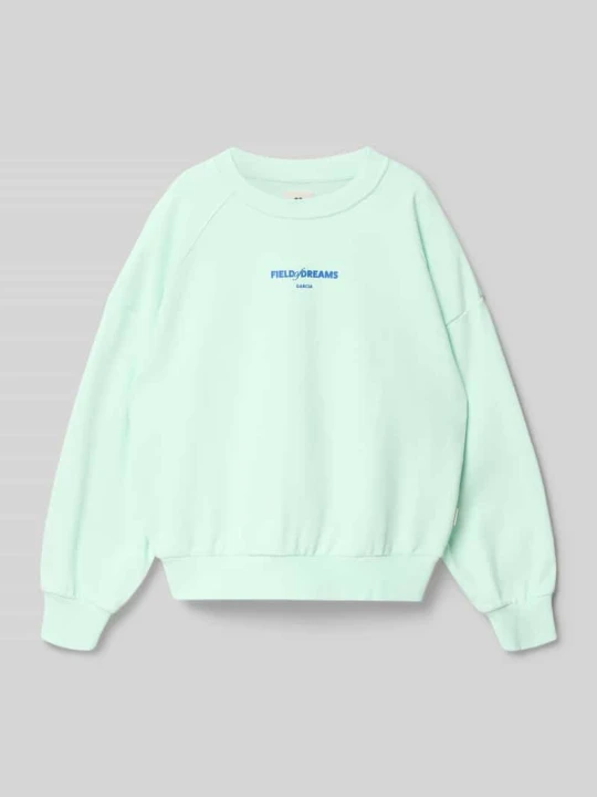 Zdjęcie produktu Bluza z nadrukiem logo, krój regular fit Garcia Miętowy