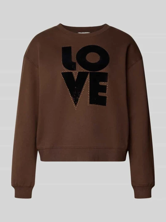 Zdjęcie produktu Bluza z nadrukiem LOVE z przodu model 'BRISA' Pepe Jeans Średniobrązowy