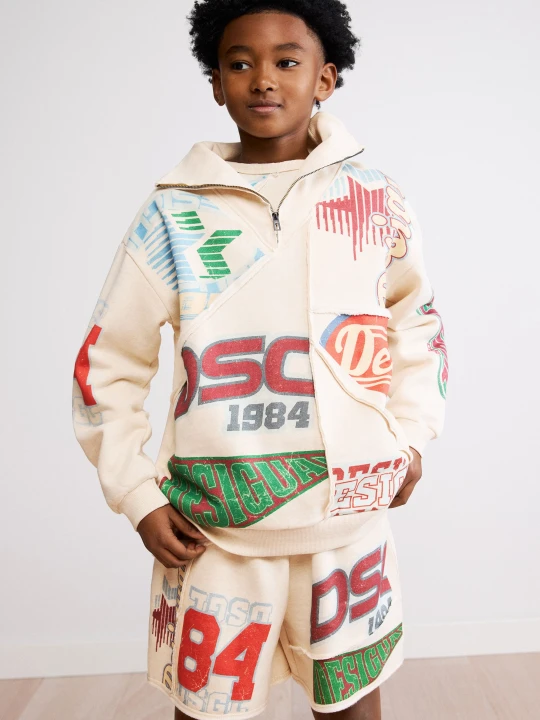Zdjęcie produktu Bluza z nadrukiem na zamek Desigual biały