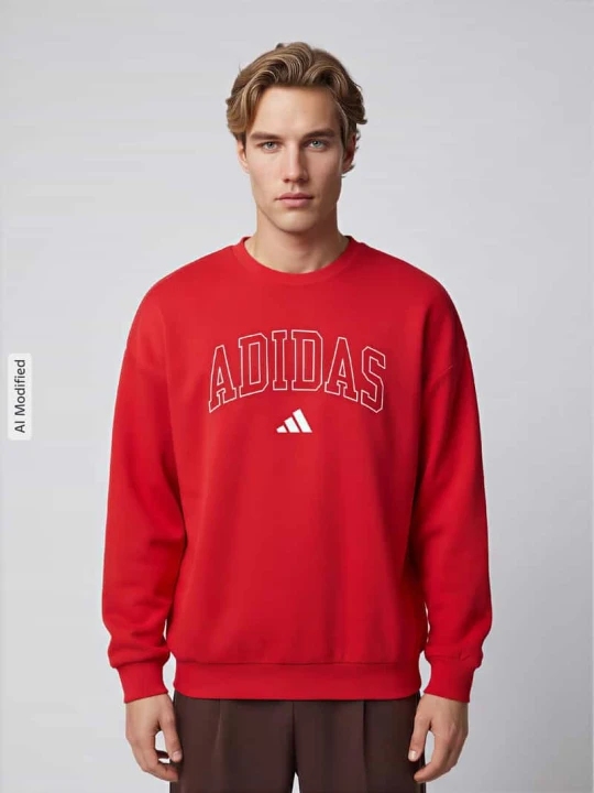 Zdjęcie produktu Bluza z nadrukiem z logo Adidas Czerwony