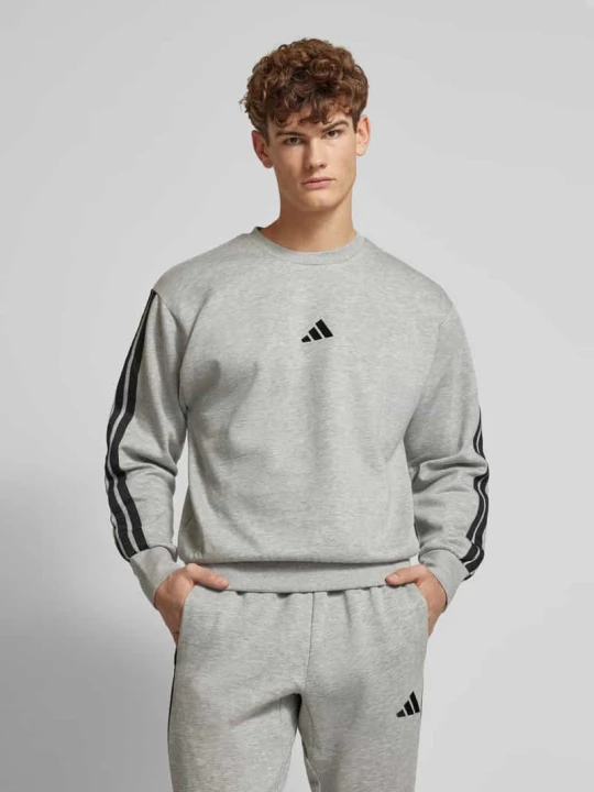 Zdjęcie produktu Bluza z nadrukiem z logo Adidas Jasnoszary