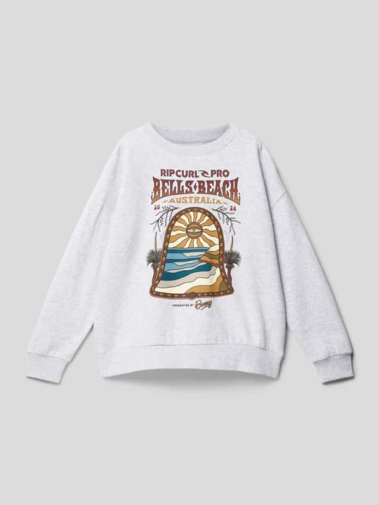 Zdjęcie produktu Bluza z nadrukiem z logo i motywem model ‘BELLS’ Rip Curl Jasnoszary melanż