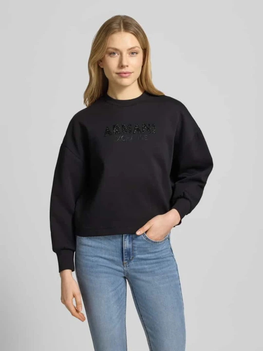 Zdjęcie produktu Bluza z nadrukiem z logo i okrągłym dekoltem Armani Exchange Czarny