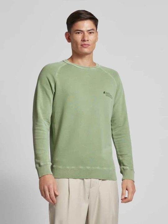 Zdjęcie produktu Bluza z nadrukiem z logo model ‘ACACIA’ Thinking Mu Zielony